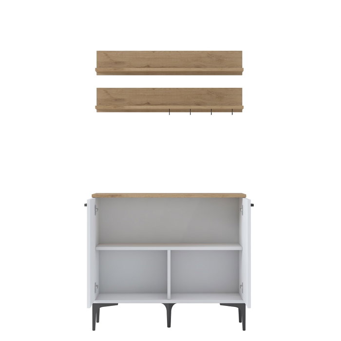 Hanah Home Armario Multiusos Blanco y Nogal